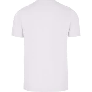 A plain white men's slim fit T-shirt with a simple design and no visible logos.