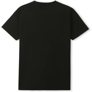 A black unisex T-shirt featuring a classic crew neck and short sleeves, with no visible logos.