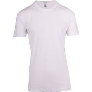 A white raw cotton T-shirt with a crew neck and short sleeves, featuring a branding label inside.