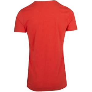 A red unisex marl crew neck T-shirt with short sleeves and a plain back.
