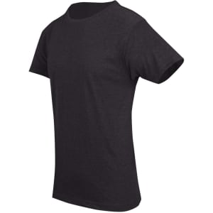 A dark grey unisex crew neck T-shirt with short sleeves and a subtle logo.