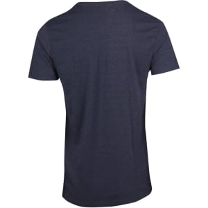 A unisex navy marl crew neck T-shirt with short sleeves and a plain back design.