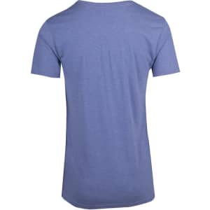 A men's/unisex marl crew neck T-shirt in blue, featuring a plain back and short sleeves.