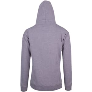A grey men's hoodie featuring a kangaroo pocket and a hood, with no visible logos.