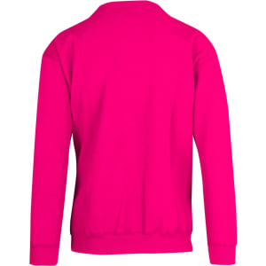 A vibrant pink adult poly cotton fleece jumper with a simple design and no visible branding.