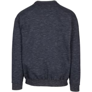 A dark grey adult poly-cotton fleece jumper with a ribbed waistband, featuring a logo on the back.