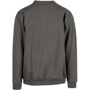 A green adult poly cotton fleece jumper, displayed from the back, featuring a ribbed hem and cuffs.