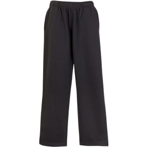 Men's fleece track pants in black, featuring an elastic waistband and side pockets. Includes a logo.