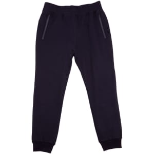 Men's STANCE brushed fleece pants in dark navy, featuring side zip pockets and a tapered leg design.