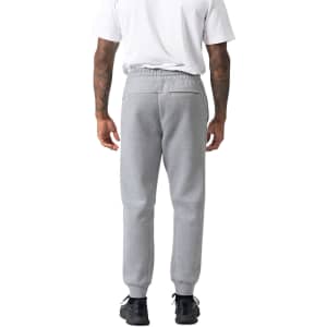 Men's three-layer cotton sandwich pants in grey, featuring a comfortable elastic waistband and tapered fit.
