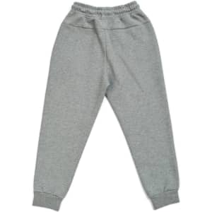 Three-layer cotton track pants in a light grey colour, featuring an elastic waistband and ribbed cuffs.