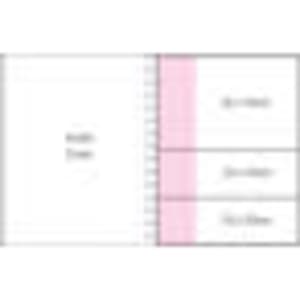 A combo pad featuring a laminated four-colour cover with a grey and pink design, showcasing blank internal pages.