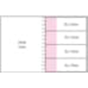 Combination C laminated pad with a four-colour cover featuring a pink side and blank pages for note-taking.