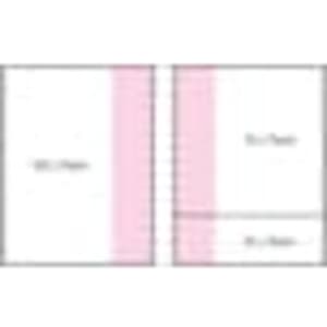 A blank A4 sheet layout with sections, featuring a combination of pink and white sections. It has a logo.