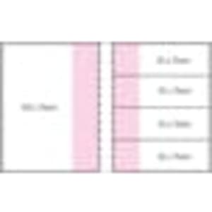 A combination pad with a laminated four-colour cover featuring pink accents and lined sections for writing.