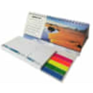 A combo pad with a landscape design featuring multiple sticky notes in vibrant colours. Includes a logo on the cover.