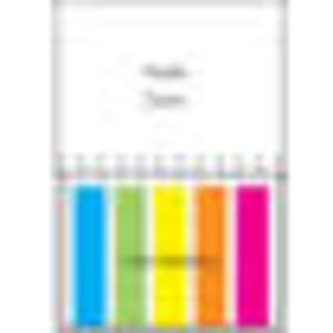 Eight vibrant neon film markers in blue, green, yellow, orange, and pink, arranged in a neat row with branding at the top.