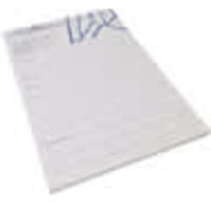 A5 writing pad with 50 white leaves, featuring a simple design and a branding logo in the top corner.