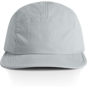 A light green nylon cap with a flat brim and a simple design, featuring a logo on the front.