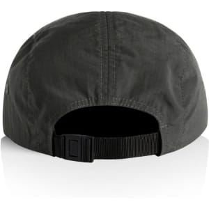 A two-tone nylon cap in dark green with a black adjustable strap at the back and a logo.