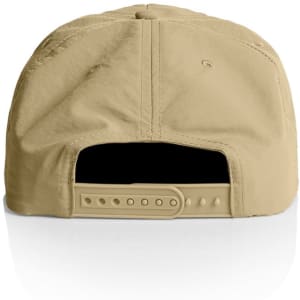 A beige Surf Cap featuring an adjustable strap at the back and a branded logo.