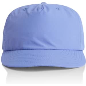 A light blue cap with a curved brim and a logo on the front.