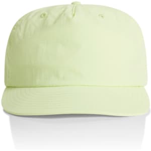 A pale green cap with a relaxed fit and a logo on the front.