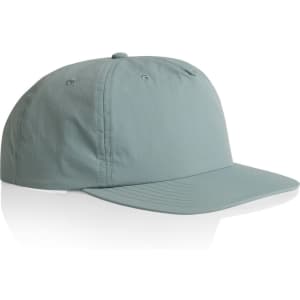 A light green cap with a curved brim and a logo on the front, designed for outdoor activities.