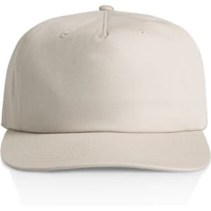 A beige cotton cap with a curved brim and a logo on the front. Its design is simple and versatile.