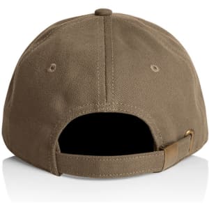 A brown Access Canvas Cap featuring a curved brim, adjustable strap, and a logo on the back.