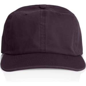 A black cap featuring a structured design and a curved brim, with a logo on the front.