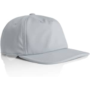 A light grey cap with a curved brim and a logo, featuring several ventilation holes on the top.