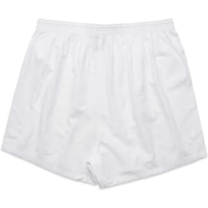 White boxer shorts with an elastic waistband and no visible branding.