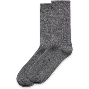 Two pairs of marle socks in a grey colour, featuring a simple design and a logo.
