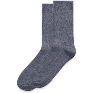 Two pairs of grey marle socks displayed side by side, featuring a smooth texture and a subtle design.