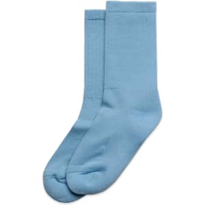 A pair of light blue socks. The socks have a subtle texture and are displayed side by side.