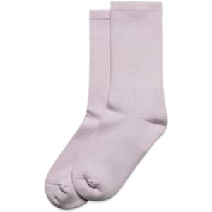 A pair of light purple socks, soft in texture, with a simple design. The item includes another matching pair.