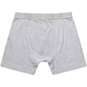 A pair of grey cotton trunks with a comfortable elastic waistband and no visible branding.