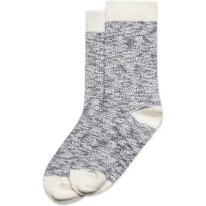 Two pairs of slub socks in grey with cream accents, featuring a soft texture and a subtle design.