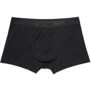 Black briefs featuring a logo on the waistband. Simple and stylish design.
