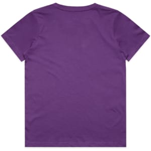 A purple youth tee with a simple design and no visible branding on the back.