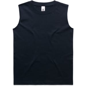 A black singlet tank top featuring a simple design and a label inside the neckline. It has a logo in the corner.