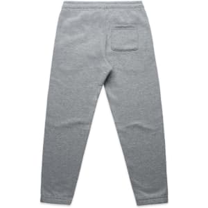 Grey track pants with a fitted design and a single back pocket. Features an elastic waistband and subtle branding.