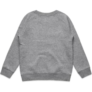 A grey jumper with a crew neck and ribbed cuffs. The design features a plain back with no visible branding.