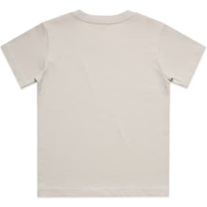 A kids' classic tee in a light beige colour, featuring a plain design and a simple crew neckline.