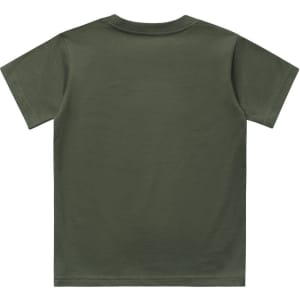 A green kids' classic tee with short sleeves and a round neckline, featuring a single logo on the back.