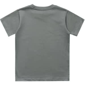 A grey kids' classic t-shirt with a simple, unembellished back design and short sleeves.