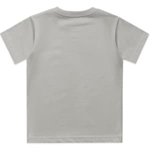 A kids' classic tee in a light grey colour, featuring short sleeves and a plain back. It has a logo on the label.