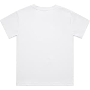 A white children's classic tee with a simple design. The shirt has short sleeves and a casual fit.