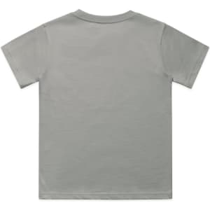 A youth classic tee in a soft green colour, featuring a plain back and short sleeves. It includes a logo.